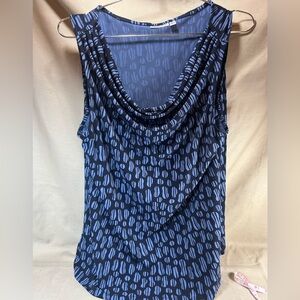 Croft & Barrow Blue and Navy Women's Blouse